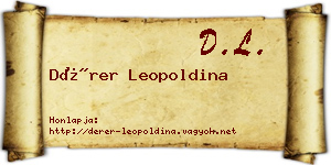 Dérer Leopoldina névjegykártya